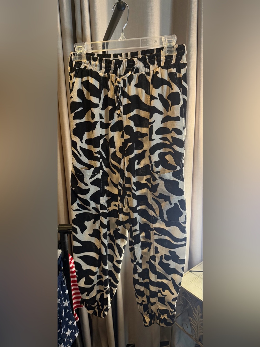 Rachel Zoe Black and White Animal Print Pant